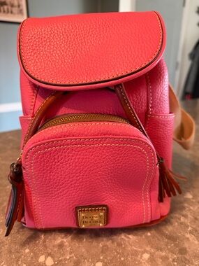 Dooney & Bourke Pink Pebbled Leather Mini Backpack